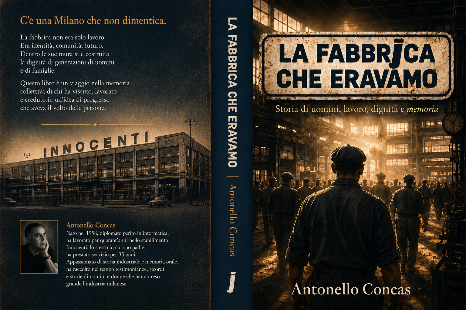 Fronte della copertina di La fabbrica che eravamo, di Antonello Concas
